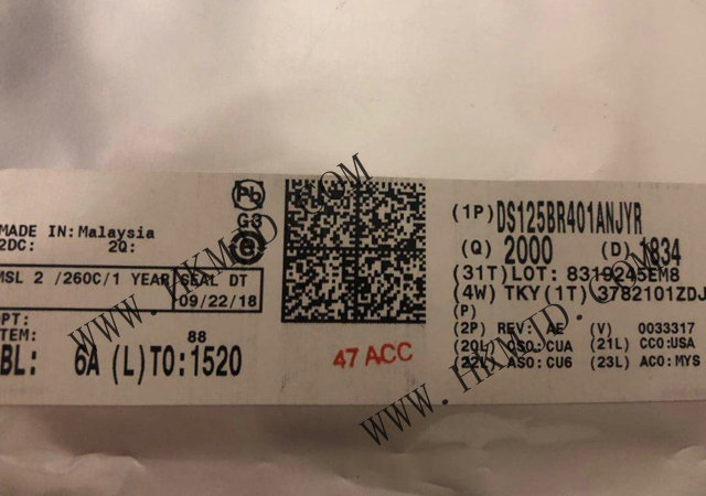 接口緩沖器，轉(zhuǎn)接驅(qū)動(dòng)器 DS125BR401ANJYR 4 通道 12Gbps 54-WQFN