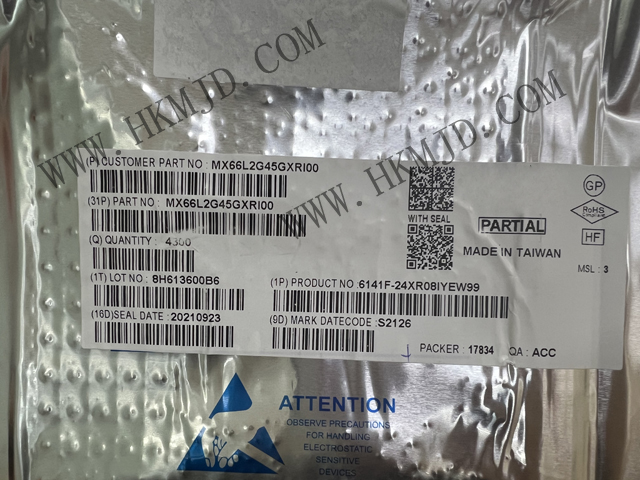 全新原裝 MXIC MX66L2G45GXRI00 串行NOR閃存 2Gb SPI - 四 I/O，DTR