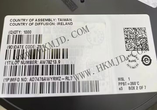 12位ADC AD7476AWYRMZ 1 MSPS、低功耗A/D轉(zhuǎn)換器，采用MSOP封裝