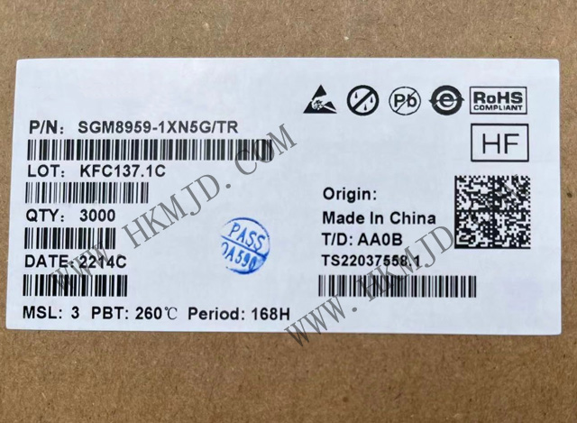 出售SGM8959-1XN5G 單 SGM8959-1 低VOS、低噪聲、高精度零漂移運算放大器