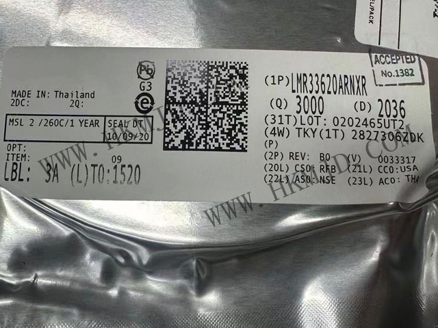 德州儀器 LMR33620ARNXR 同步降壓轉(zhuǎn)換器 | 超低 EMI，寬輸入電壓，2A 輸出