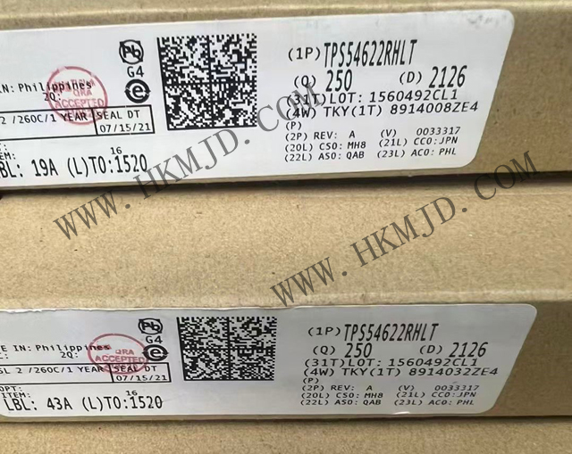 現(xiàn)貨供應(yīng)TI TPS54622RHLT 同步 SWIFT? 降壓轉(zhuǎn)換器，采用 VQFN 封裝